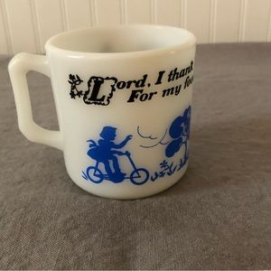 Vintage child’s mug, “Hazel Atlas milk glass” prayer